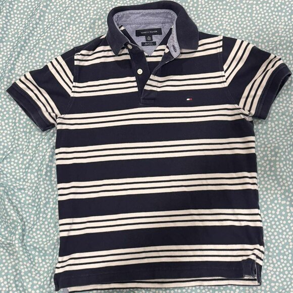 Blue and White Stripes Tommy Hilfiger Polo - Picture 1 of 3